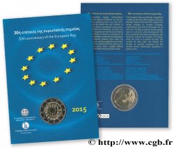 GRECIA Coin-Card 2 Euro 30e ANNIVERSAIRE DU DRAPEAU EUROPÉEN 2015 Athènes Athènes