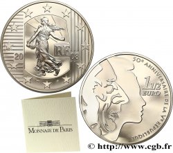 FRANCE Belle Épreuve 1 Euro 1/2 LA SEMEUSE - CINQUANTIÈME ANNIVERSAIRE DE LA Vème RÉPUBLIQUE 2008 Pessac
