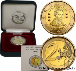 BELGIQUE Belle Épreuve 2 Euro BICENTENAIRE DE LA NAISSANCE DE LOUIS BRAILLE 2009 Bruxelles
