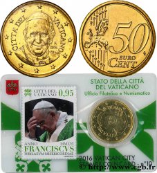 VATICAN Coin-Card (n°10) 50 Cent PAPE FRANÇOIS (+ timbre)
2016 Rome