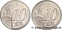 EUROPEAN CENTRAL BANK Essai 10 Cent Euro double face commune, frappe monnaie sur flan blanc n.d