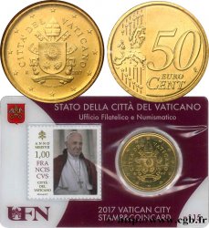 VATICAN Coin-Card (n°15) 50 Cent ARMOIRIES DU PAPE FRANÇOIS
2017 Rome