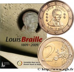 BELGIQUE COIN-CARD 2 Euro BICENTENAIRE DE LA NAISSANCE DE LOUIS BRAILLE 2009 Bruxelles