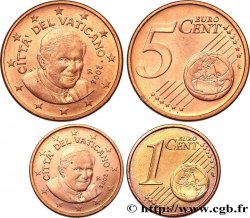 VATICAN 1 cent et 5 cent Benoît XVI 2006 Rome