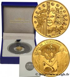 FRANCIA Belle Épreuve 5 Euro or EUROPA 2012 - 20 ANS DE L EUROCORPS 2012 Pessac