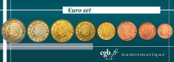 BÉLGICA LOT DE 8 PIÈCES EURO (1 Cent - 2 Euro Albert II) 2002 Bruxelles Bruxelles