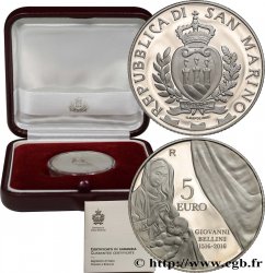 SAN MARINO Belle Épreuve 5 Euro 500e ANNIVERSAIRE DE LA MORT DE BELLINI 2016 Rome Rome