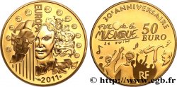 FRANCE Belle Épreuve 50 Euro or 30ème ANNIVERSAIRE DE LA FÊTE DE LA MUSIQUE (1/4 once) 2011 Pessac