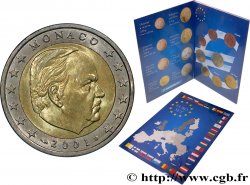 MONACO LOT DE 8 PIÈCES EURO (1 Cent - 2 Euro Prince Rainier III) 2001 Pessac