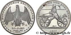 ALLEMAGNE Belle épreuve 20 Euro VÉLOCIPÈDE DE KARL DRAIS 2017 Karlsruhe G