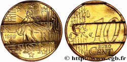FRANCE 10 Cent Nouvelle Semeuse, premier type (stries fines), difformée 1999 Pessac