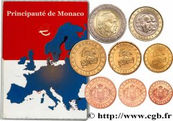 MONACO LOT DE 8 PIÈCES EURO (1 Cent - 2 Euro Prince Rainier III) 2001 Pessac