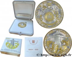 VATICAN Belle Épreuve 5 Euro (or et argent) MIGRANTS ET RÉFUGIÉS 2020 Proof set