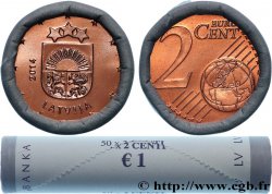 LATVIA Rouleau 50 x 2 Cent Armoiries 2014 