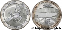 FRANCE Belle Épreuve 1 Euro 1/2 EUROPEAN MINTMARK - 50 ANS DU PARLEMENT EUROPÉEN 2008