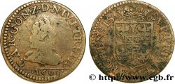 ARDENNES - PRINCIPAUTY OF ARCHES-CHARLEVILLE - CHARLES I OF GONZAGUE Liard au buste fin
