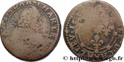 ARDENNES - PRINCIPAUTY OF ARCHES-CHARLEVILLE - CHARLES I OF GONZAGUE Piéfort de double tournois, col fraisé et soleil au revers