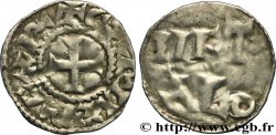 POITOU - COMTÉ DE POITOU - MONNAYAGE IMMOBILISÉ AU NOM DE CHARLES II LE CHAUVE Denier TTB