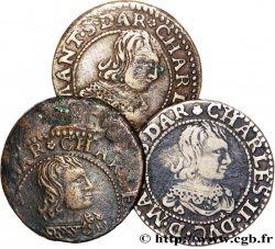 ARDENNES - PRINCIPAUTÉ SOUVERAINE D ARCHES-CHARLEVILLE - CHARLES II DE GONZAGUE Lot de 3 double tournois, type 22