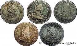 PRINCIPAUTÉ DE CHÂTEAU-REGNAULT - FRANÇOIS DE BOURBON-CONTI Lot de 5 liards, type 3 TB+/TTB