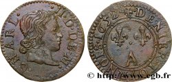 ARDENNES - PRINCIPAUTÉ SOUVERAINE D ARCHES-CHARLEVILLE - CHARLES II DE GONZAGUE Denier tournois, type 3