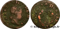 ARDENNES - PRINCIPAUTÉ SOUVERAINE D ARCHES-CHARLEVILLE - CHARLES II DE GONZAGUE Denier tournois, type 3
