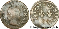 ARDENNES - PRINCIPAUTÉ SOUVERAINE D ARCHES-CHARLEVILLE - CHARLES II DE GONZAGUE Denier tournois, type 3