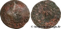 ARDENNES - PRINCIPALITY OF ARCHES-CHARLEVILLE - CHARLES I GONZAGA Double tournois, col fraisé et soleil au revers
