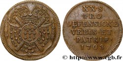 FLANDRE - SIÈGE DE LILLE Vingt sols, monnaie obsidionale AU