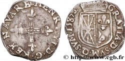 NAVARRE-BÉARN - HENRI III DE NAVARRE, II DE BÉARN Huitième d écu de Navarre TTB/TTB+