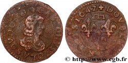 DOMBES - PRINCIPAUTÉ DE DOMBES - GASTON D ORLÉANS Double tournois, type 16