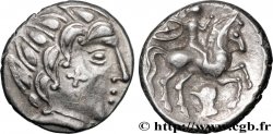 PICTONES / BITURIGES - MID-WESTERN, Unspecified Drachme au cavalier et à la main, joue tatouée - P II A