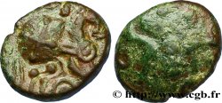 GALLIA BELGICA - AMBIANI (Regione di Amiens) Bronze au cheval et au “triskèle de chevaux”