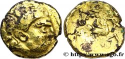 GALLIA - CARNUTES (Región de la Beauce) Quart de statère d’or à la cavalière et à la lyre, fourré
