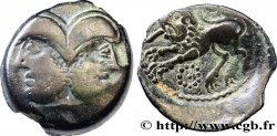 GALLIEN - BELGICA - SUESSIONES (Region die Soissons) Bronze à la tête janiforme barbue, classe I