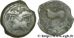 GALLIA BELGICA - SUESSIONES (Región de Soissons) Bronze à la tête janiforme, classe II
