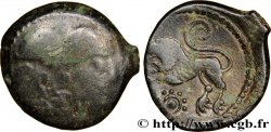 GALLIEN - BELGICA - SUESSIONES (Region die Soissons) Bronze à la tête janiforme barbue, classe I