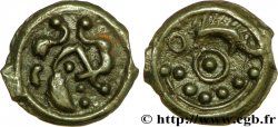 GALLIA BELGICA - SUESSIONES (Región de Soissons) Potin au sanglier, au torque et aux globules