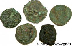 Gallia Lot de 4 bronzes et 1 potin variés