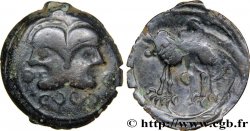 GALLIA BELGICA - SUESSIONES (Area of Soissons) Bronze à la tête janiforme, classe II aux annelets vides