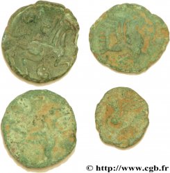 GALLIEN - BELGICA - BELLOVACI (Region die Beauvais) Lot de 2 bronzes au personnage courant et 2 bronzes au coq