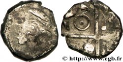 GALLIA - SOUTH WESTERN GAUL - NITIOBROGES (Area of Agen) Denier à la tête casquée, revers à la croix