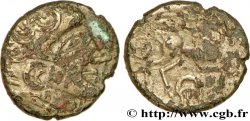 GALLIA - CARNUTES (Región de la Beauce) Quart de statère d’électrum au profil luniforme et à la lyre, fourré