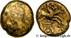 ÉDUENS (BIBRACTE, région du Mont-Beuvray) Quart de statère en électrum à la lyre, type de Chenôves