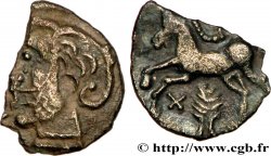 GALLIA BELGICA - AMBIANI (Regione di Amiens) Denier d argent imité des monnaies arvernes, fragmentaire
