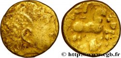 DUROCASSES (Région de Dreux) Quart de statère d’or à l’oreille centrée d’un point