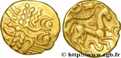 GALLIA BELGICA - SUESSIONES (Regione de Soissons) Quart de statère au serpent cornu, revers à l’esse