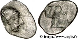 MASSALIA - MARSEILLE Hémiobole au bonnet perlé, tête à droite, du trésor d’Auriol
