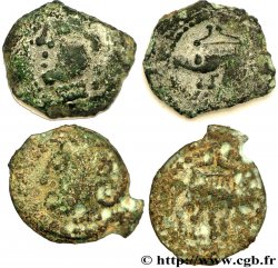 BITURIGES CUBES (Région de Bourges) Lot de deux bronzes au sanglier et au temple - de Levroux