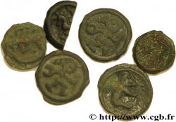 RÈMES (Région de Reims) Lot de 4 potins, un bronze et un demi potin